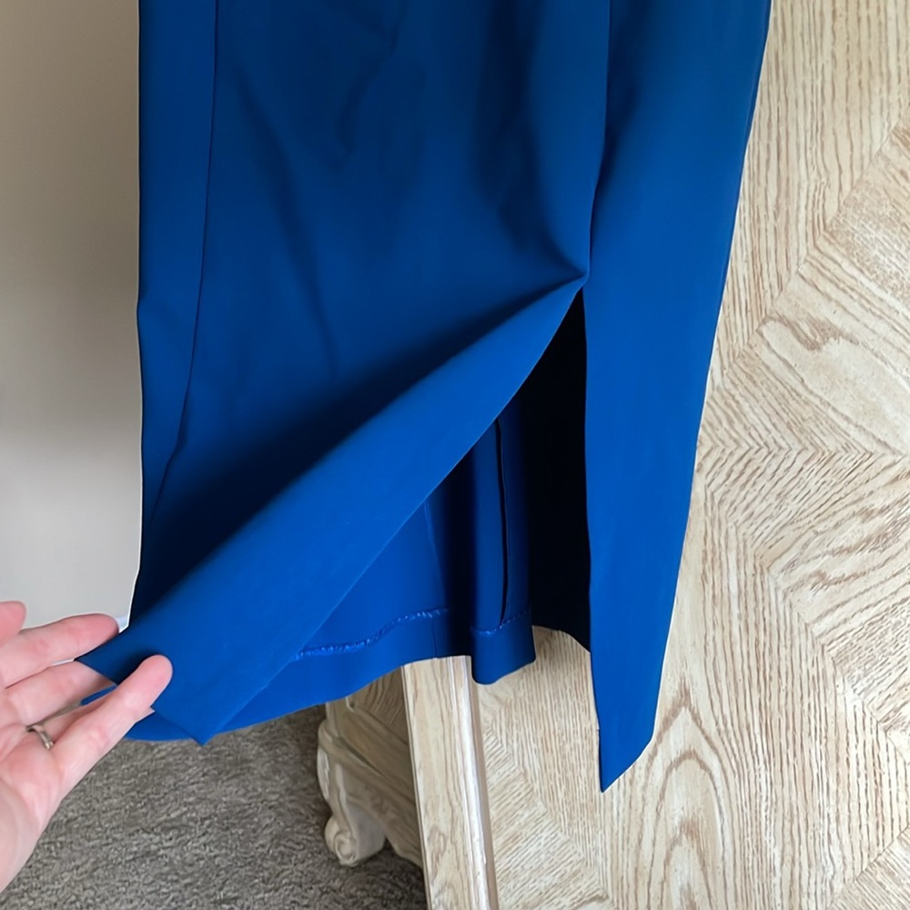 Jill Jill Stuart Blue Sleeveless Sheath Midi Dress with Thigh Slit - Picture 4 of 10